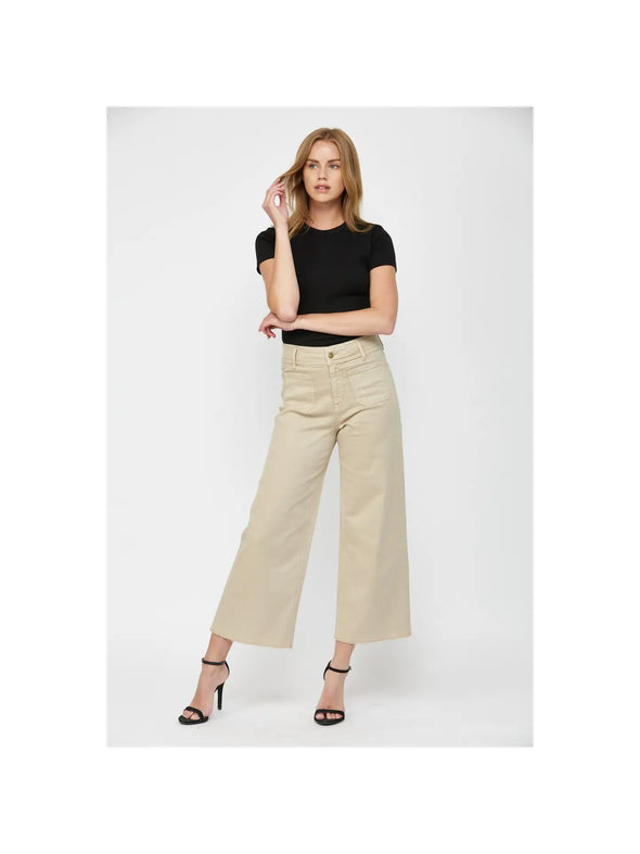 Cropped Wide Leg with Front Pocket