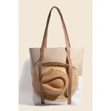 Large Two Tone Hat Carrier Canvas Tote Bag