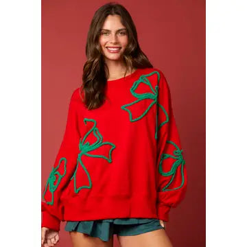 christmas bow sweatshirt