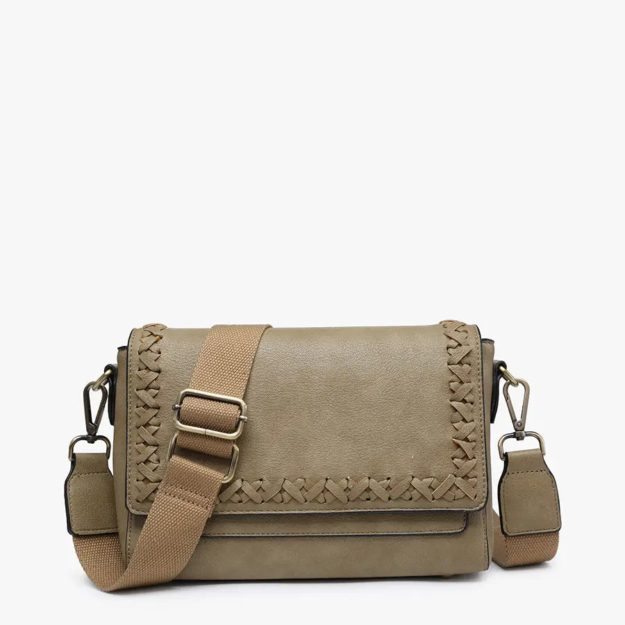 Francesca Whipstitch Flapover Crossbody