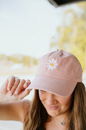 Daisy Embroidery Adjustable Baseball Cap Hat