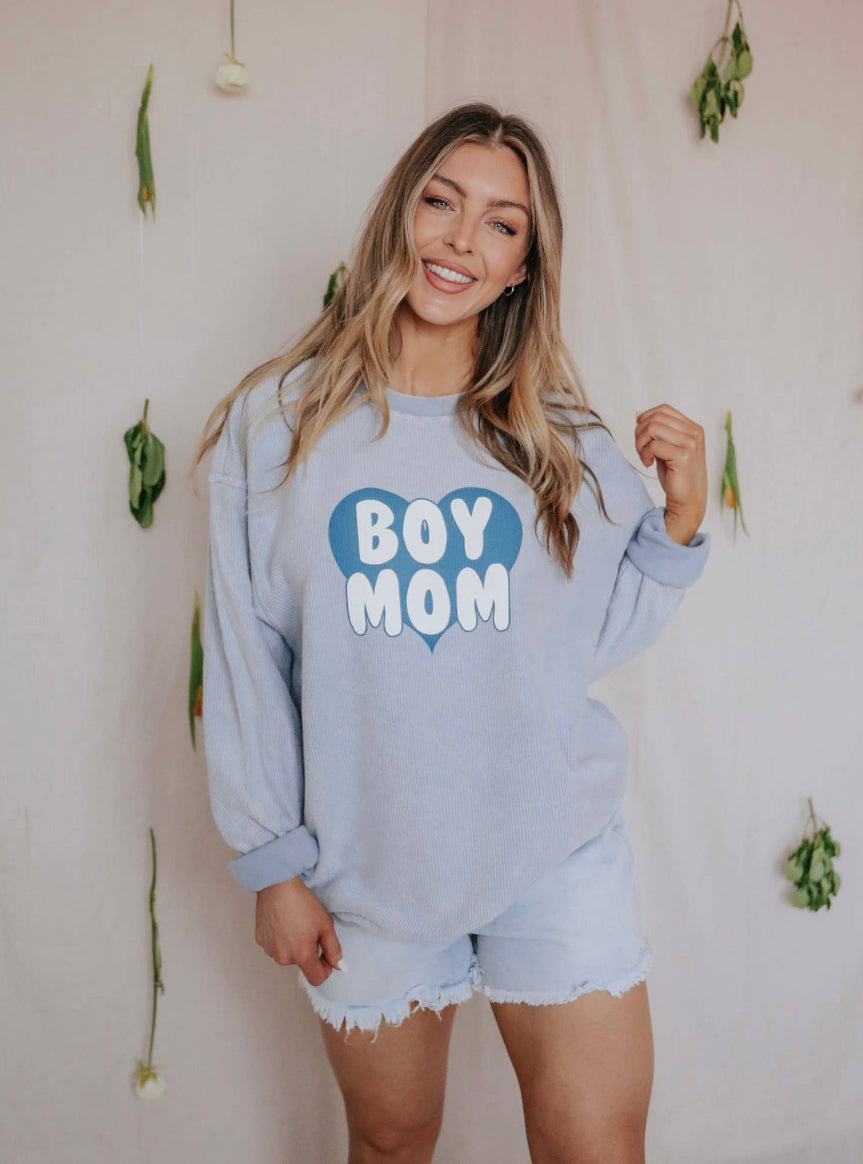 boy mom corded sweatshirt