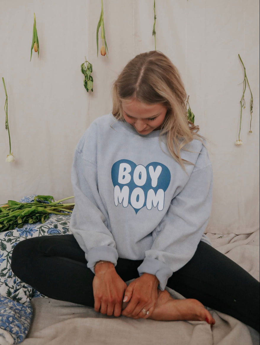 boy mom corded sweatshirt