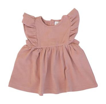rose cotton ruffle dress