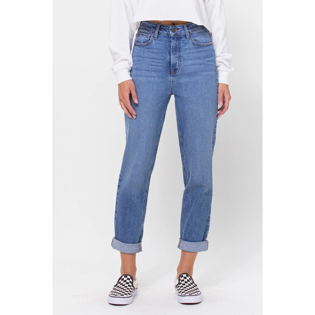 high rise mom jean