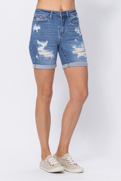 Mid Length Destroyed Shorts