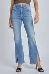 High Rise Bootcut Front Yoke Bottom Split Detail