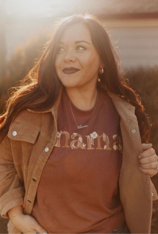 mama bronze floral graphic tee