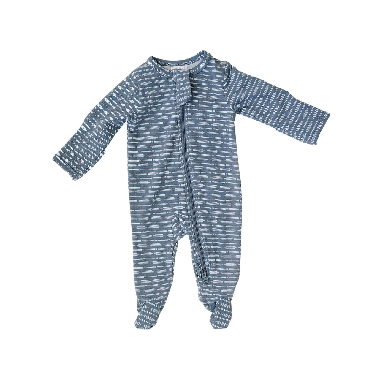 blue horizon footed zipper one piece