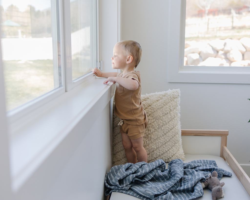 cafe organic cotton ribbed short set