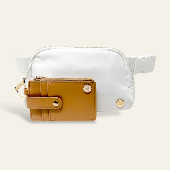 cloud white belt bag with wallet included the darling effect