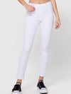 mid rise double rolled cuff pull on crop skinny
