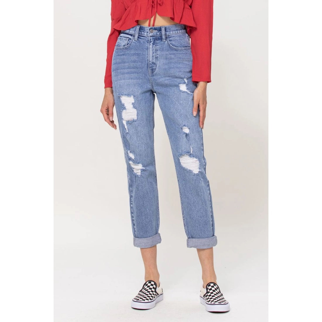 high rise mom jeans