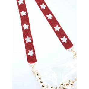 Sienna Star Beaded Crossbody Strap CRIMSON