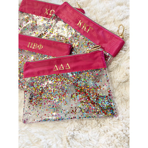 Sorority Confetti Pouch Bag