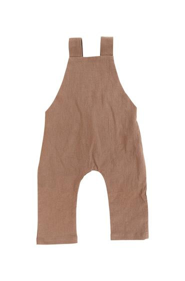 camel linen cotton overalls