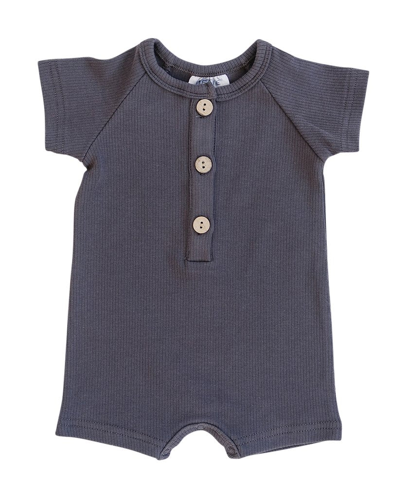 charcoal summer cotton button romper
