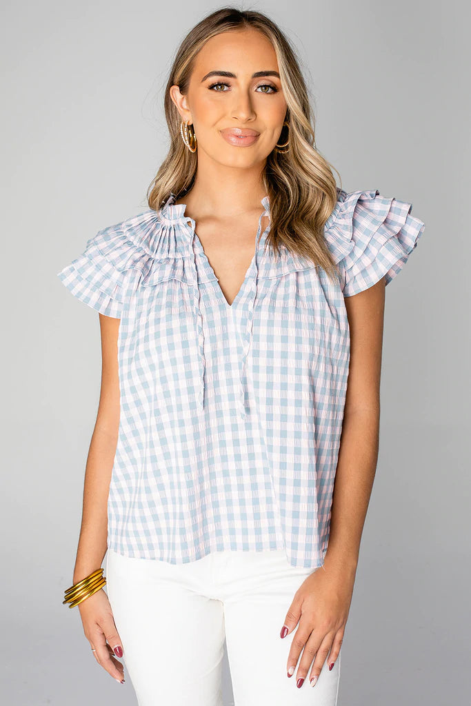 Carla Ruffle Top - Carolina