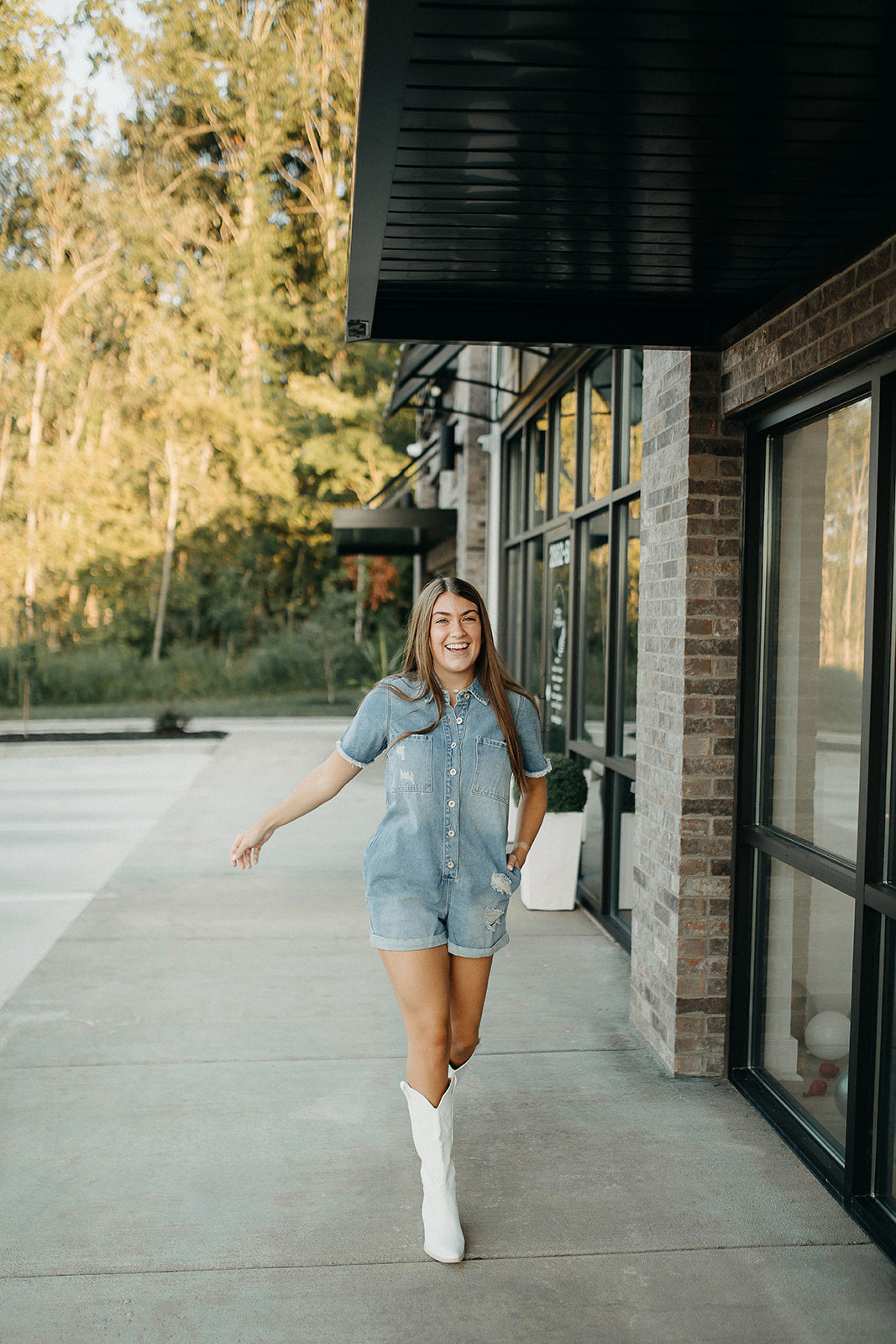sariah denim romper
