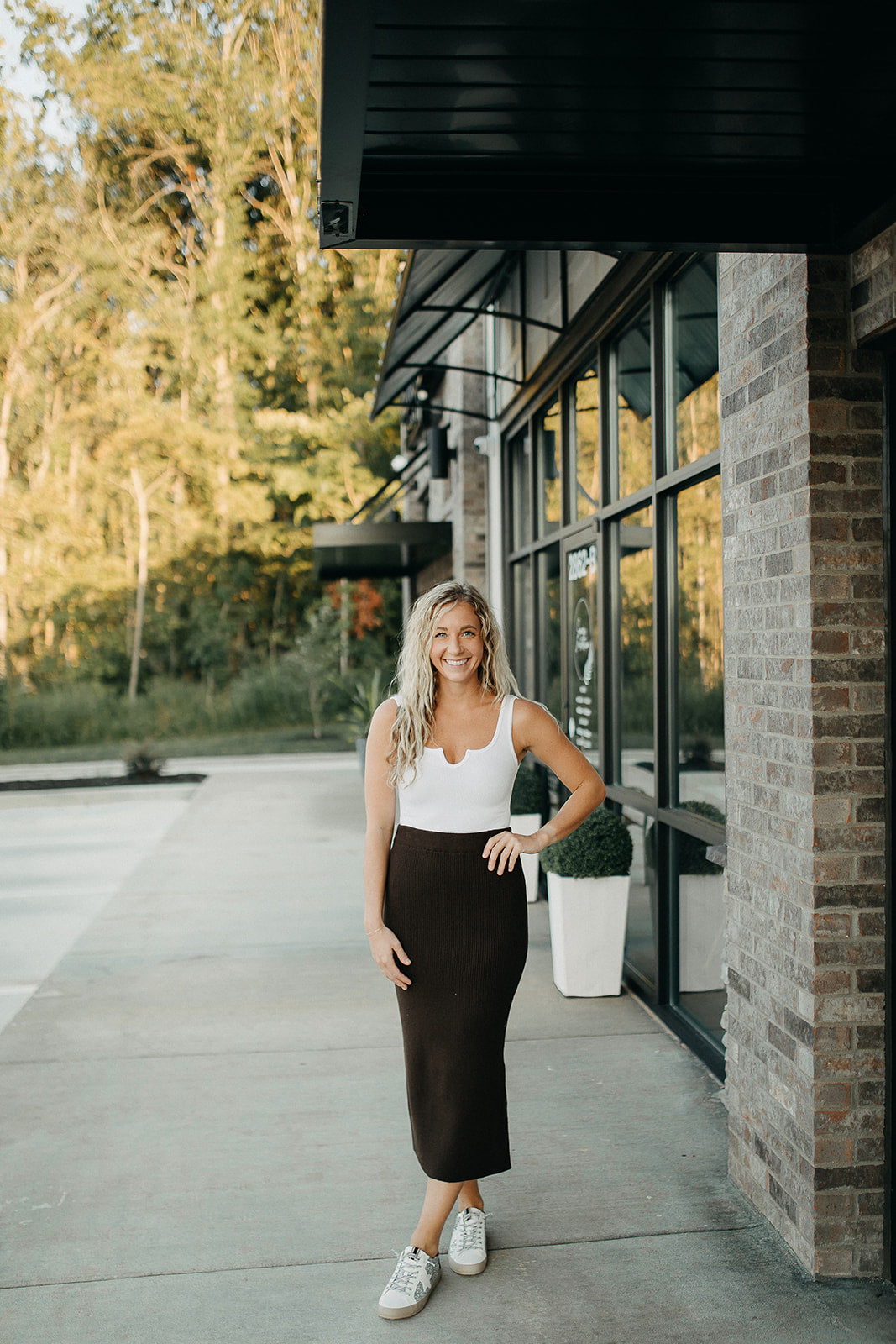 gina chocolate ribbed skirt