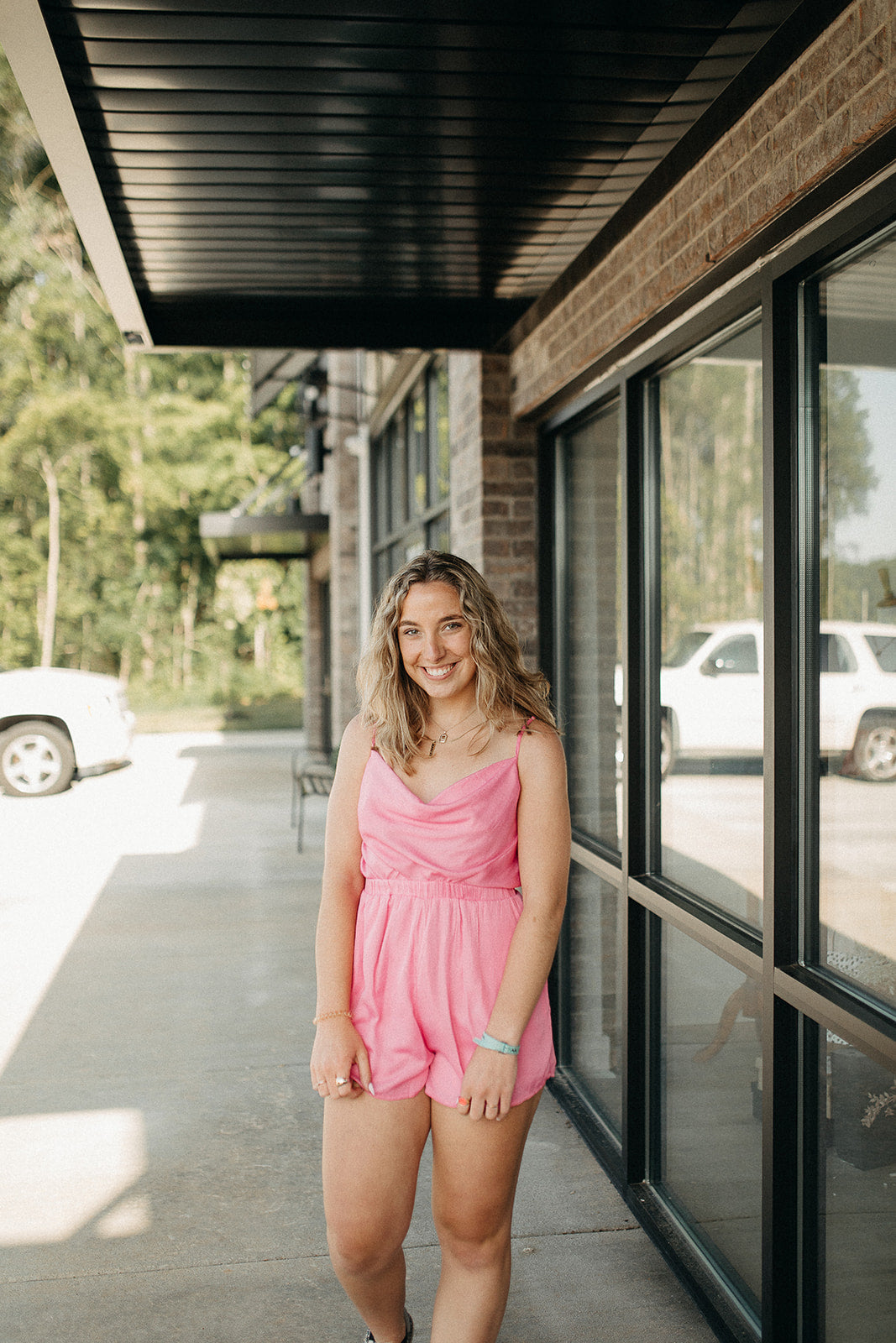 alice hot pink romper