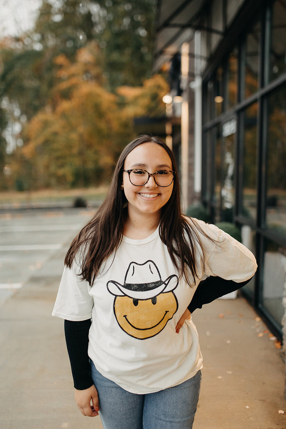 cowboy smiley face tee