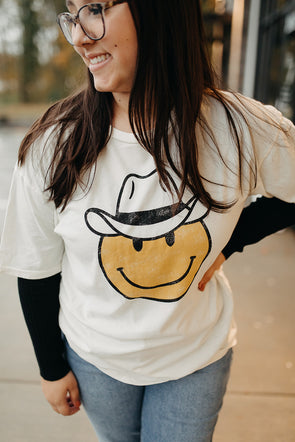 cowboy smiley face tee