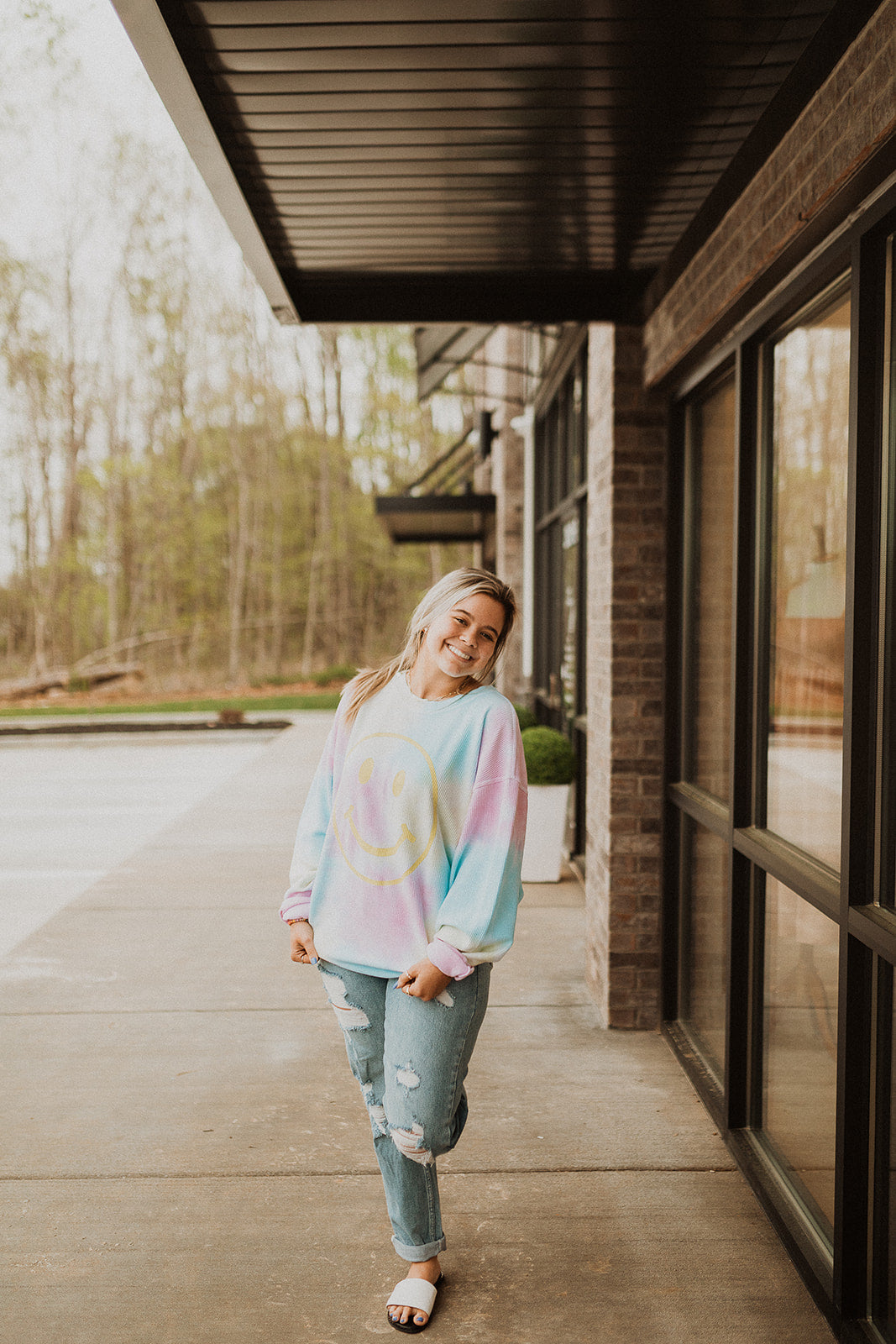 smiley corded sweatshirt