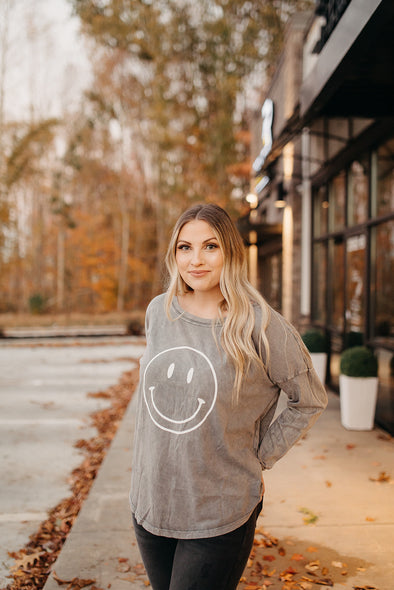 smiley long sleeve tee