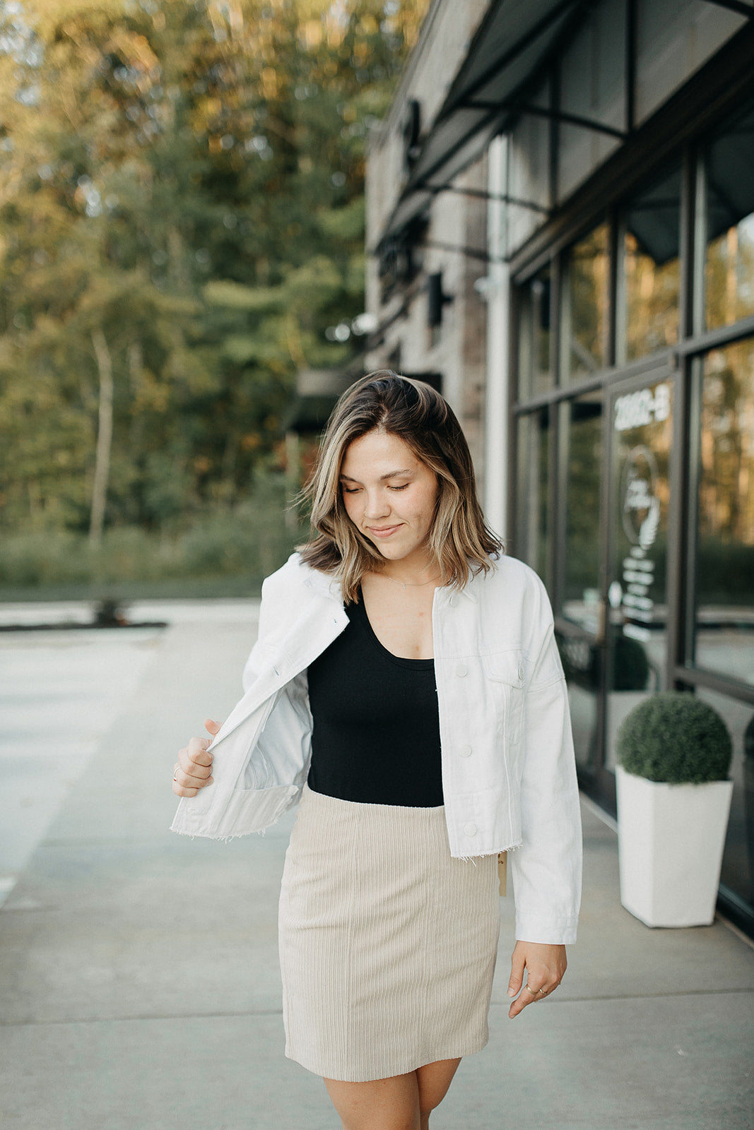 julia denim jacket white