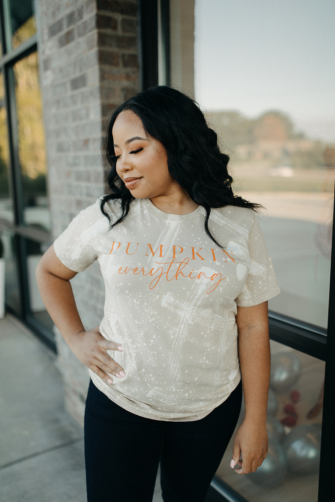 pumpkin everything bleached tee