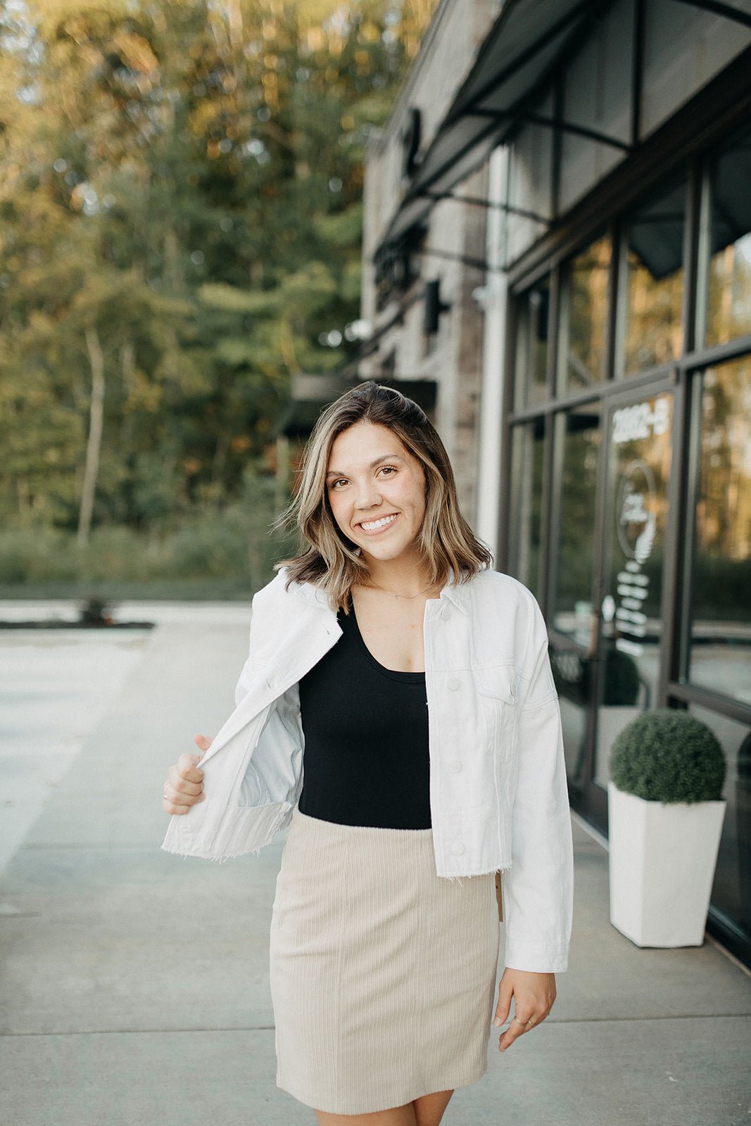 julia denim jacket white