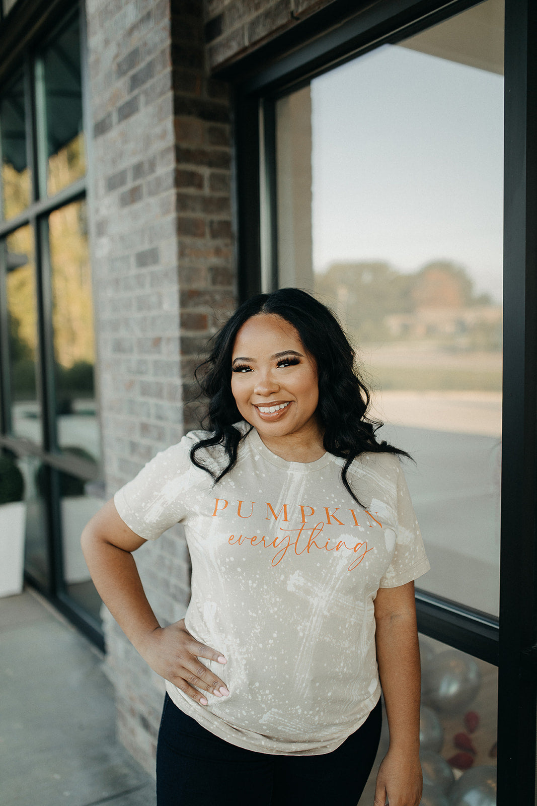 pumpkin everything bleached tee