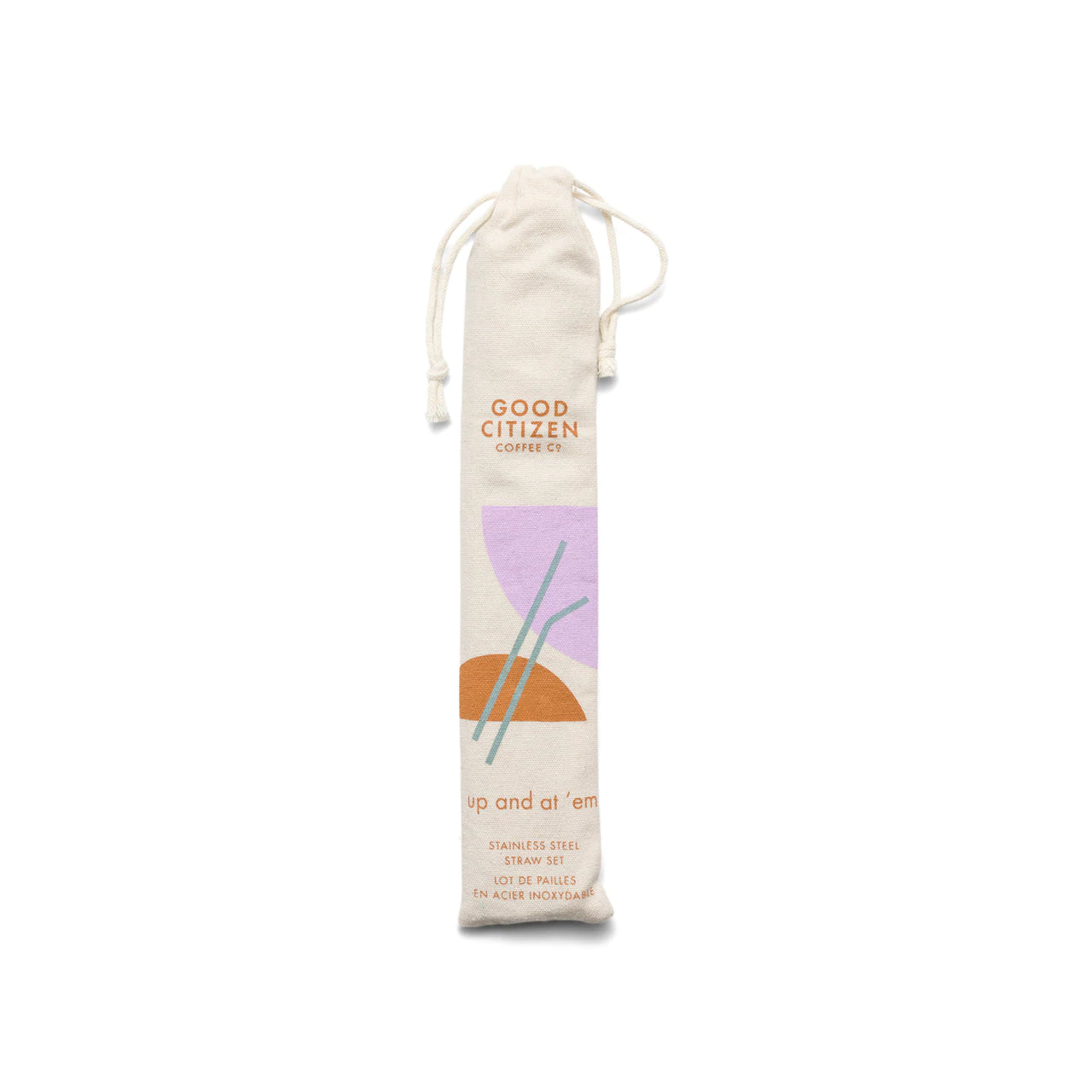 REUSABLE STAINLESS STEEL STRAW SET - UP AND AT EM