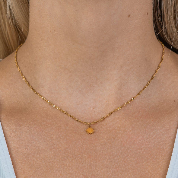 limitless sun necklace alco gold
