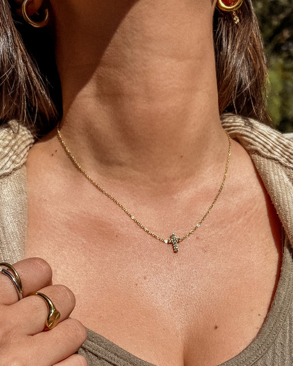 boca cross gold necklace alco