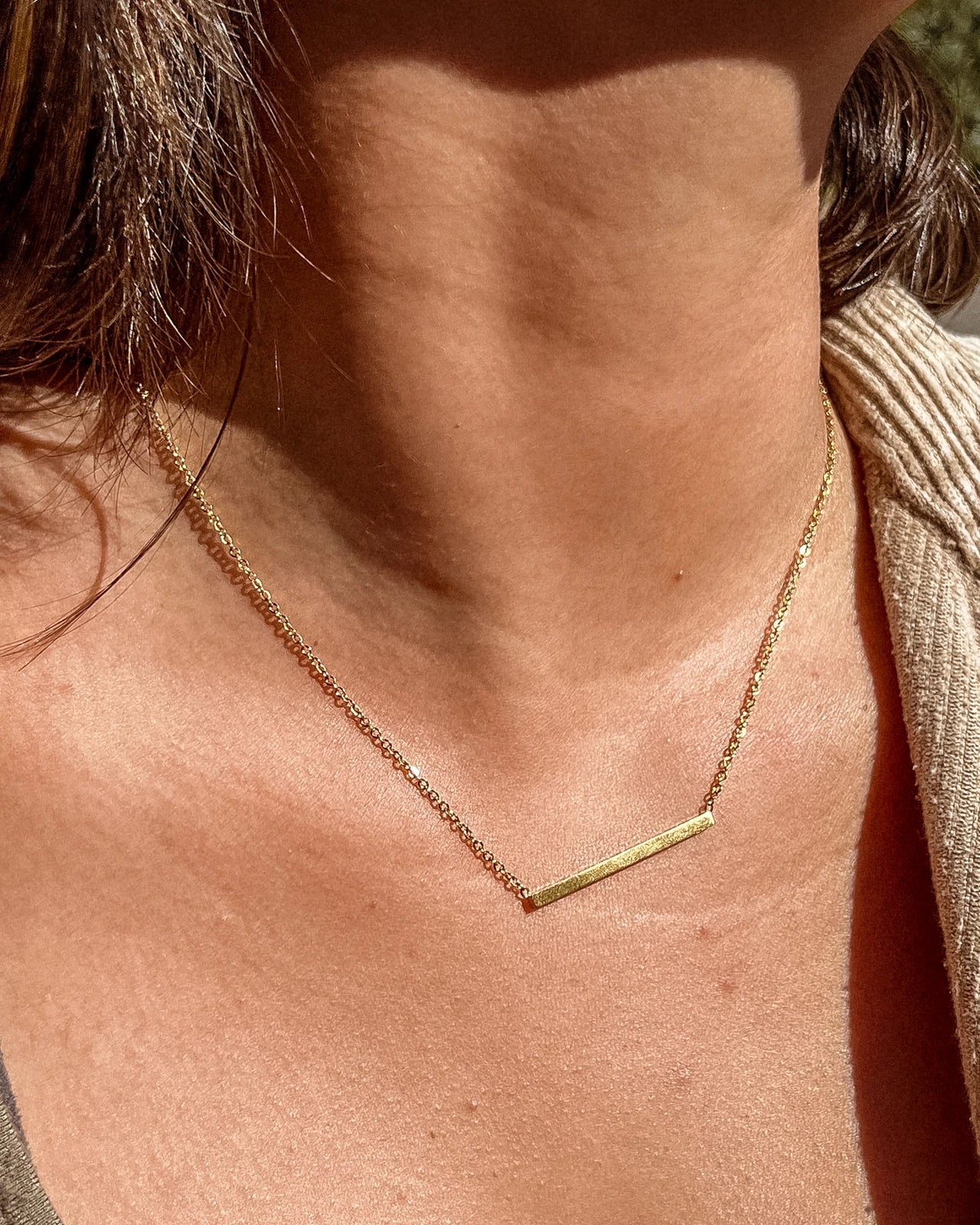 harmony bar necklace gold alco