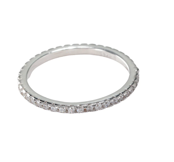 Boca Pave Ring Silver HS
