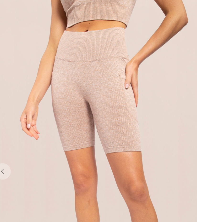 ribbed biker shorts mud -mono b