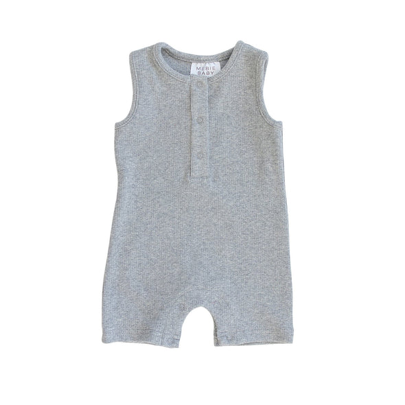 heather grey cotton short sleeve romper