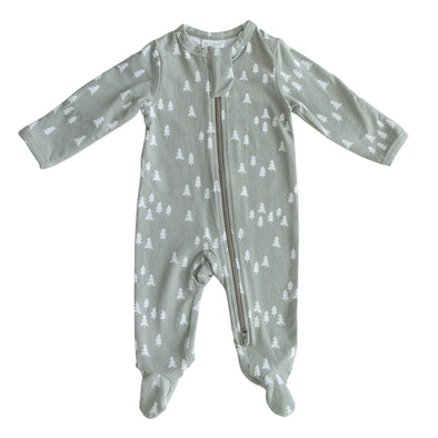 pines floral cotton footed onesie