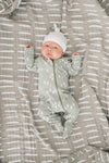 pines floral cotton footed onesie