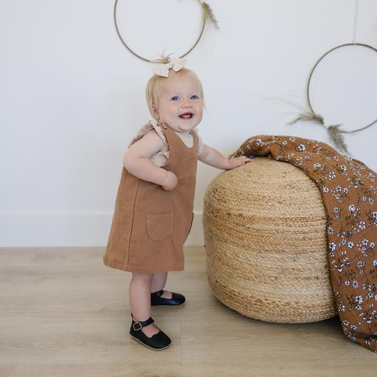 camel pocket linen dress