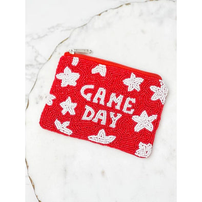 Star Game Day Beaded Zip Pouches