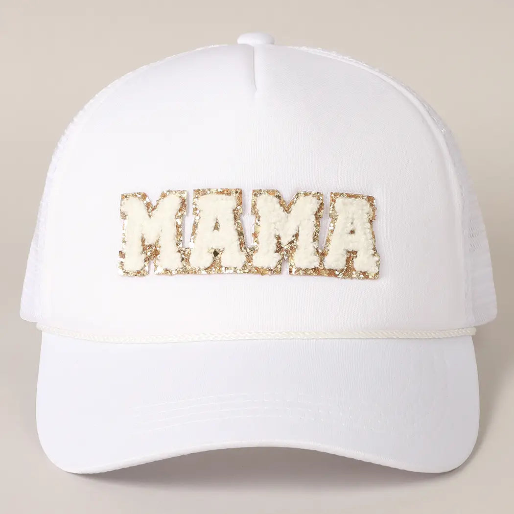 MAMA Chenille Patched Trucker Cap