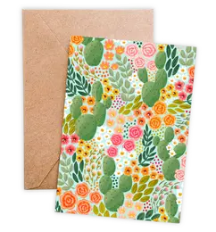 Cactus Blooms Greeting Card Elyse Breanne Design