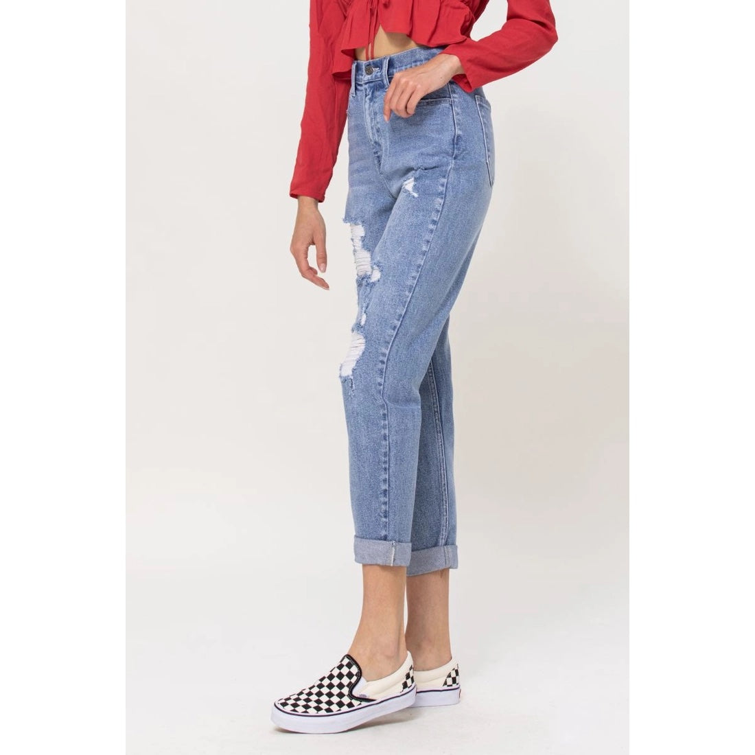 high rise mom jeans