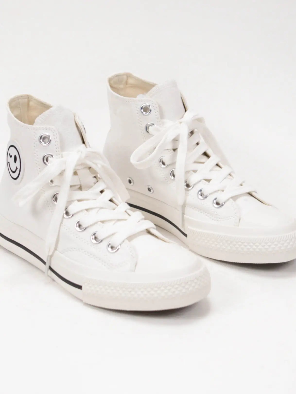 Smiley patch high top sneakers