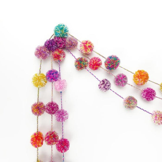pastel marled pom pom garland