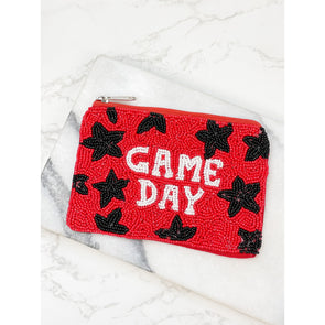 Star Game Day Beaded Zip Pouches